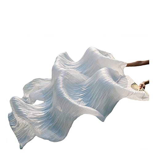 hOnYbmq Faux Silk Bamboo Long Fans, 1 Paar Bambusrippen-Seidenfächer in klassischer Größe, Tanz-Performance-Requisiten von hOnYbmq