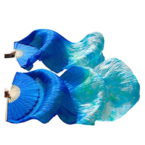 hOnYbmq Faux Silk Bamboo Long Fans, 1 Paar Bambusrippen-Seidenfächer in klassischer Größe, Tanz-Performance-Requisiten von hOnYbmq