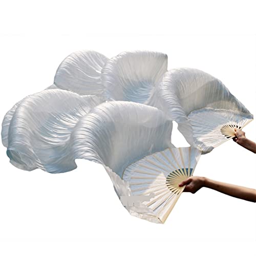 hOnYbmq Faux Silk Bamboo Long Fans, 1 Paar lange Fächer aus Kunstseide mit Farbverlauf for Tänzerinnen von hOnYbmq