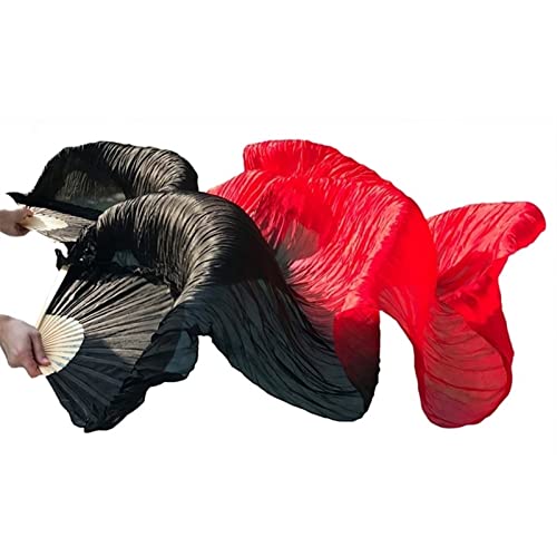 hOnYbmq Faux Silk Bamboo Long Fans, 1 Paar lange Fächer aus Kunstseide mit Farbverlauf for Tänzerinnen von hOnYbmq
