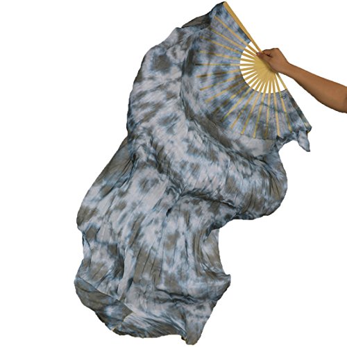 hOnYbmq Faux Silk Bamboo Long Fans, 2 Pcs 180 cm/70,8 zoll Bauchtanz Tanzen Seide Bambus Fans Kunst Bunte von hOnYbmq