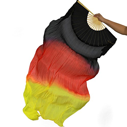 hOnYbmq Faux Silk Bamboo Long Fans, 2 Pcs 180 cm/70,8 zoll Bauchtanz Tanzen Seide Bambus Fans Kunst Bunte von hOnYbmq