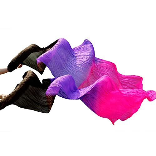 hOnYbmq Faux Silk Bamboo Long Fans, Bauchtanz-Bambusfächer for Damen, Seiden-Bauchtanzfächer, Tanz-Seidenschleier, 1 Stück von hOnYbmq
