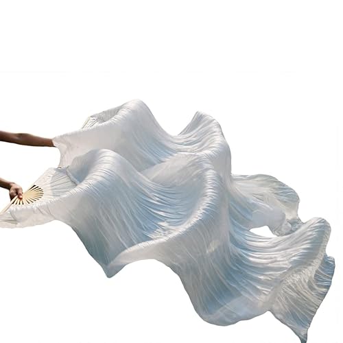hOnYbmq Faux Silk Bamboo Long Fans, Bauchtanz-Bambusfächer for Damen, Seiden-Bauchtanzfächer, Tanz-Seidenschleier, 1 Stück von hOnYbmq