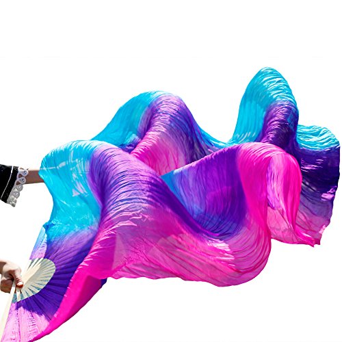 hOnYbmq Faux Silk Bamboo Long Fans, Chinesische Seidenschleier Tanzfächer Paar Bauchtanzfächer Mix Farbe hOnYbmq Faux Silk Bamboo Long Fans, Chinesische Seidenschleier Tanzfächer Paar Bauchtanzfächer Mix Farbe von hOnYbmq
