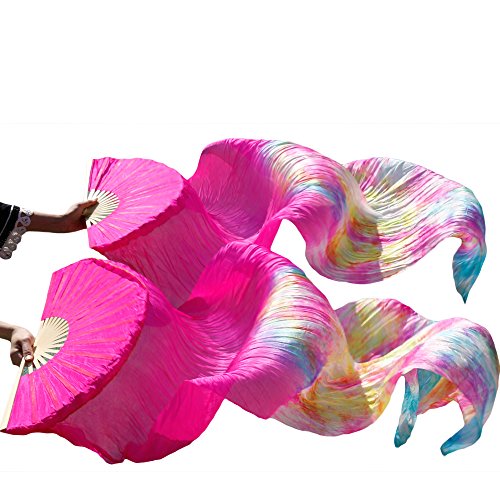 hOnYbmq Faux Silk Bamboo Long Fans, Chinesische Seidenschleier Tanzfächer Paar Bauchtanzfächer Mix Farbe hOnYbmq Faux Silk Bamboo Long Fans, Chinesische Seidenschleier Tanzfächer Paar Bauchtanzfächer Mix Farbe von hOnYbmq