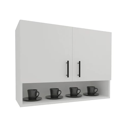 haaus Hängeschrank Berna, 2-türig, mit Raum, Weiß, 80 x 30 x 60 cm haaus Hängeschrank Berna, 2-türig, mit Raum, Weiß, 80 x 30 x 60 cm von haaus