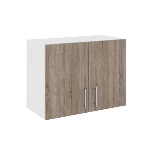 haaus Haubenhängeschrank Karo, Dunkel Sonoma Eiche/Weiß, 60 x 30 x 45 cm haaus Haubenhängeschrank Karo, Dunkel Sonoma Eiche/Weiß, 60 x 30 x 45 cm von haaus