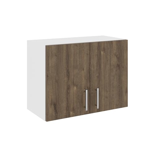 haaus Haubenhängeschrank Karo, Eiche dunkel/weiß, 60 x 30 x 45 cm haaus Haubenhängeschrank Karo, Eiche dunkel/weiß, 60 x 30 x 45 cm von haaus