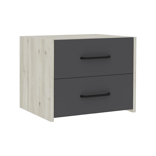 haaus Nachttisch Malmo, 2 Schubladen, Eiche/Anthrazit, 50 x 40 x 40 cm haaus Nachttisch Malmo, 2 Schubladen, Eiche/Anthrazit, 50 x 40 x 40 cm von haaus