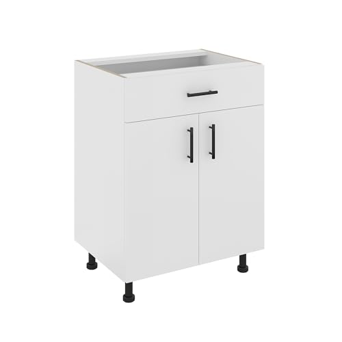 haaus Unterschrank Karo, 1 Schublade, 2 Türen, Weiß, 60 x 50 x 80 cm haaus Unterschrank Karo, 1 Schublade, 2 Türen, Weiß, 60 x 50 x 80 cm von haaus