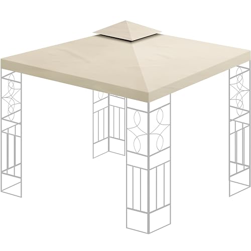 Ersatzdach 360g/m² Dach EXTRA STARK PVC Beschichtung Pavillondach 100% Wasserdicht Pavillon 3x3m (beige #10) von habeig