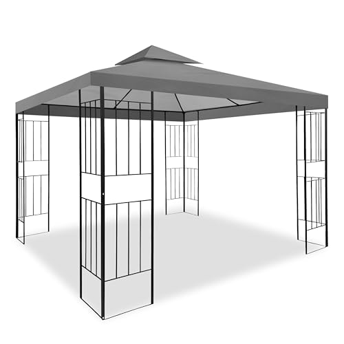 Pavillon Wasserdicht Borneo 3x3m inkl. Dach Festzelt Partyzelt (Anthrazit 07-12) von habeig