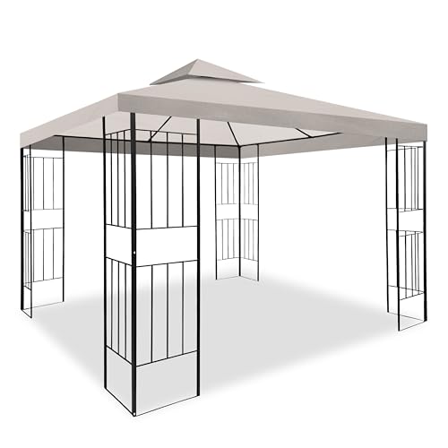 Pavillon Wasserdicht Borneo 3x3m inkl. Dach Festzelt Partyzelt (Taupe 07-17) von habeig