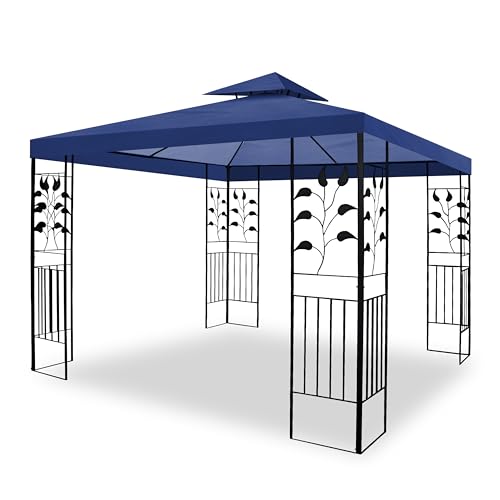 WASSERDICHTER Pavillon TOSKANA 3x3m Metall inkl. Dach Festzelt wasserfest Partyzelt (Blau) von habeig