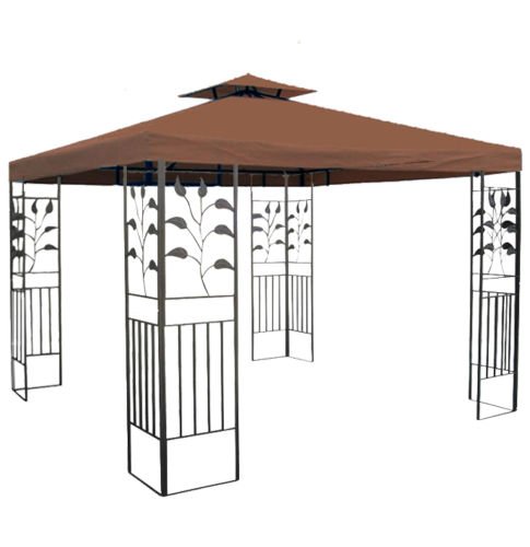 WASSERDICHTER Pavillon TOSKANA 3x3m Metall inkl. Dach Festzelt wasserfest Partyzelt (Braun) von habeig