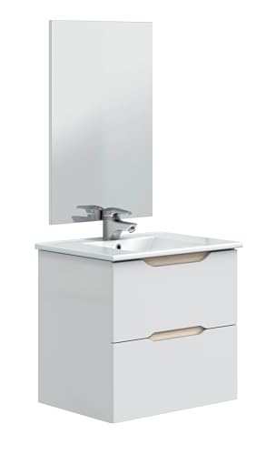 Waschbeckenunterschrank mit Spiegel hängend 60cm Breite Waschbeckenunterschrank mit Spiegel hängend 60cm Breite von habeig