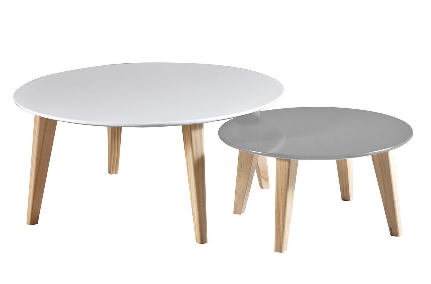 habeig Beistelltisch 2er-Set Tischset Wohnzimmertisch Kaffeetisch Tisch weiß grau, 2er Set bestehend aus einem großen und einem kleinerem Tisch habeig Beistelltisch 2er-Set Tischset Wohnzimmertisch Kaffeetisch Tisch weiß grau, 2er Set bestehend aus einem großen und einem kleinerem Tisch von habeig