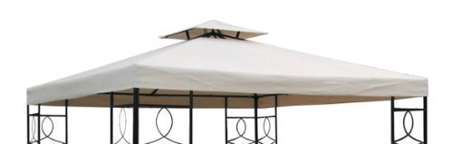 habeig Ersatzdach 310g/m² Wasserdicht, circa 3 x 3 m, Pavillondach Wasserfest, beige, 298 x 298 x 18 cm, 73011 von habeig