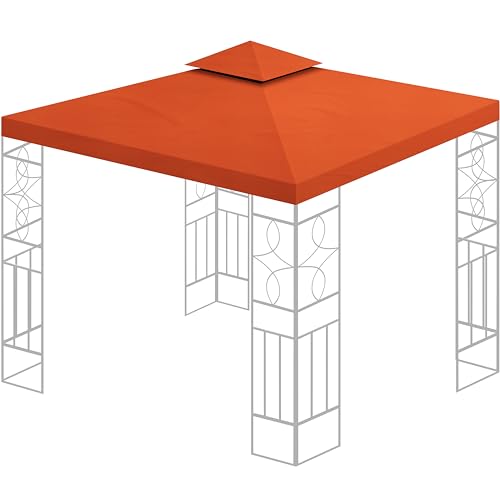 Ersatzdach 360g/m² Dach EXTRA STARK PVC Beschichtung Pavillondach 100% Wasserdicht Pavillon 3x3m (Terrakotta) von habeig