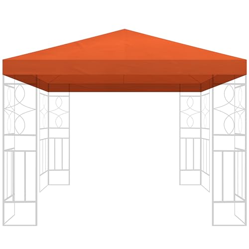 Ersatzdach 340g/m² Dach EXTRA STARK PVC Beschichtung Pavillondach Wasserdicht Pavillon 2,98x2,98m (ca. 3x3m) (Terrakotta #93) von habeig