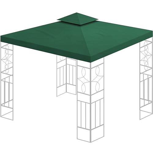 Ersatzdach 360g/m² Dach EXTRA STARK PVC Beschichtung Pavillondach 100% Wasserdicht Pavillon 3x3m (Grün #11) von habeig