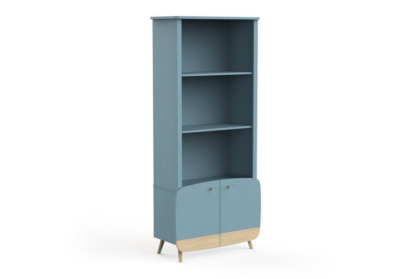 habeig Kinderregal Kinderschrank Kommode Bücherregal blau weiß Holz 177cm, besonders stabil von habeig