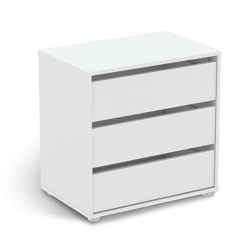 habeig Kommode BLANK weiß Flurschrank Schrank Wäscheschrank Schlafzimmer modern groß Sideboard (#741-60x40x58cm) von habeig