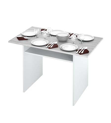 habeig Küchentisch Esszimmertisch Esstisch Klapptisch Tisch Küche klappbar weiß 120x70cm, aufklappbar 4587A von habeig