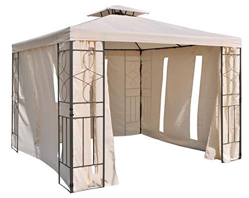 habeig Pavillon Seitenteile mit Fenster & Reißverschluß an jeder Seite 4Stück ohne Pavilliongestell (Beige #34) von habeig