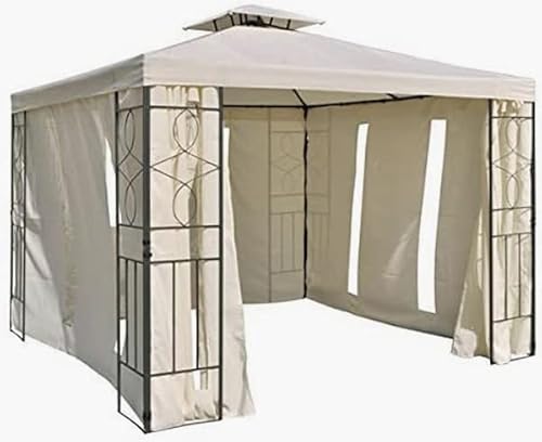 habeig Pavillon Seitenteile mit Fenster & Reißverschluß an jeder Seite 4Stück ohne Pavilliongestell (Taupe #37) von habeig