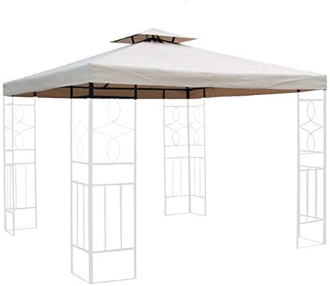 habeig Pavillondach Ersatzdach 3x3m in beige wasserabweisend Dach Beschichtung inkl. Kamindach Pavillonplane Dachabzug von habeig