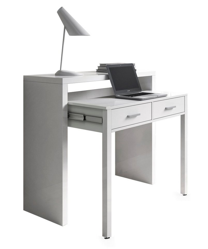 habeig Regal-Schreibtisch Schreibtisch + Kommode ausziehbar Design 100cm Flurschrank, ausziehbar von habeig