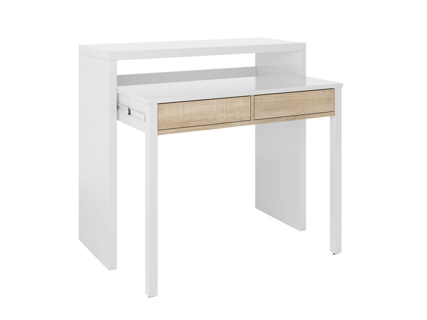 habeig Regal-Schreibtisch Schreibtisch + Kommode in einem, ausziehbar, 99x88x36/66cm, ausziehbar von habeig