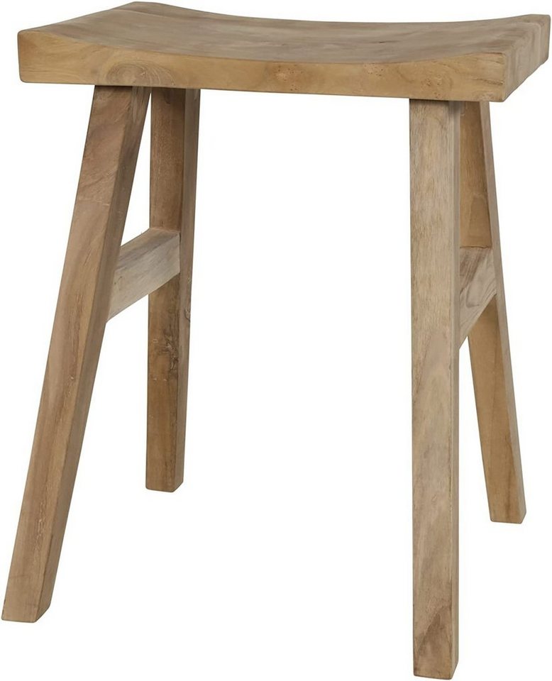 habeig Sitzhocker Gartenhocker Teak-Holz 30x40x50 cm - Massivholz Sitzhocker Stabiler Blumenhocker Design Teakholz Hocker Gästehocker von habeig