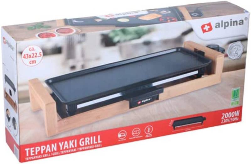 habeig Teppanyakigrill Teppanyaki Tischgrill - 2000W - Elektrischer Grill 43 x 22,5 cm, 2000 W von habeig