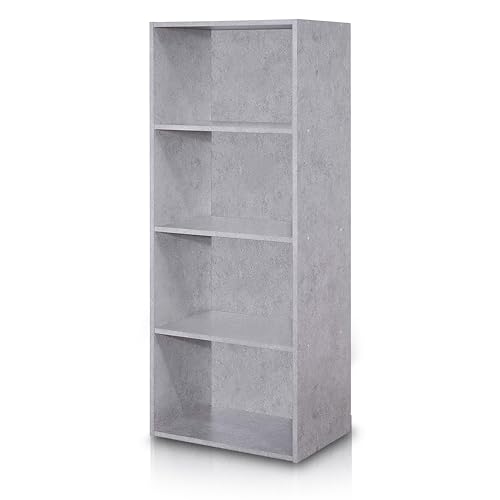 habeig Tube Bücherregal Standregal 4 Fächer Belastung Regalboden 30kg Standregal (42,5 x 106,5 x 29,5 cm Beton) von habeig