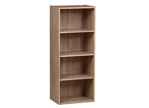 habeig Tube Bücherregal Standregal 4 Fächer Belastung Regalboden 30kg Standregal (42,5 x 106,5 x 29,5 cm Eiche) von habeig