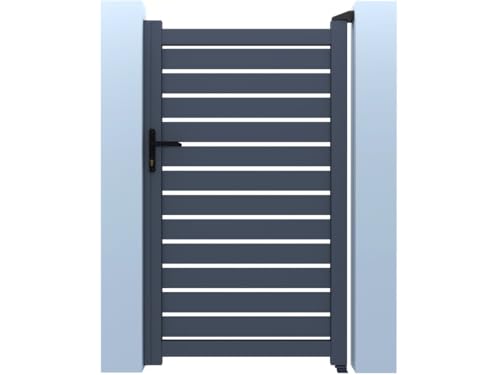 Aluminiumtor halbdurchbrochen "Matthieu" – 100 x 180 cm – Grau von habitat et jardin