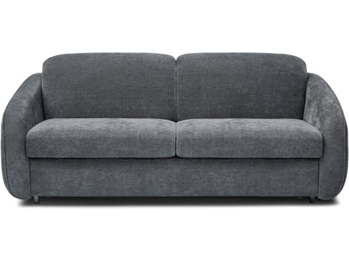 Habitat et Jardin Schlafsofa Express aus strukturiertem Stoff Laurie – Liegefläche 140 cm – 3-Sitzer – Grau von habitat et jardin