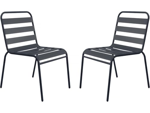 habitat et jardin 2er-Set stapelbare Gartenstühle aus Metall 'Bilbao' – Grau habitat et jardin 2er-Set stapelbare Gartenstühle aus Metall 'Bilbao' – Grau von habitat et jardin