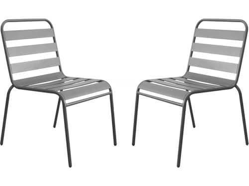 habitat et jardin 2er-Set stapelbare Gartenstühle aus Metall Bilbao - Taupe habitat et jardin 2er-Set stapelbare Gartenstühle aus Metall Bilbao - Taupe von habitat et jardin