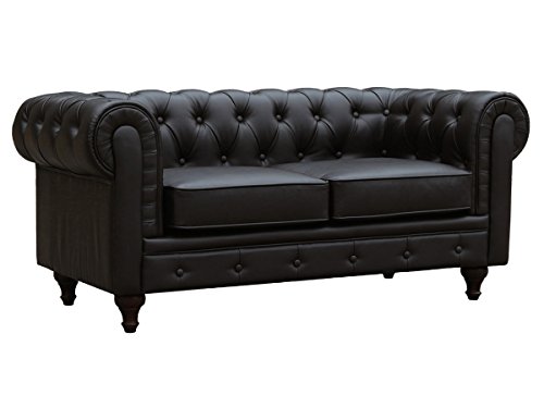 habitat et jardin Sofa Chesterfield Aliza ohne Verstellfunktion - 157 x 82 x 70 cm - 2-Sitzer - Braun von habitat et jardin