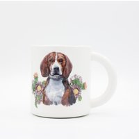 Beagle Blooms A Pawsitively Hübsche Tasse Haustierporträt Kaffeetasse Teetasse | Hundeportrait Auf Lager Hundeliebhaber Geschenkidee von hadleyclay