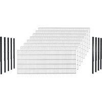 hadra Doppelstabmattenzaun, anthrazit, 6/5/6 mm, Komplett-Set à 20 m, inkl. Pfosten, Flacheisenleiste - schwarz hadra Doppelstabmattenzaun, anthrazit, 6/5/6 mm, Komplett-Set à 20 m, inkl. Pfosten, Flacheisenleiste - schwarz von hadra