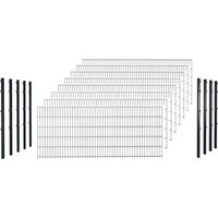 hadra Doppelstabmattenzaun, anthrazit, 6/5/6 mm, Komplett-Set à 20 m, inkl. Pfosten, Klemmhalter - schwarz hadra Doppelstabmattenzaun, anthrazit, 6/5/6 mm, Komplett-Set à 20 m, inkl. Pfosten, Klemmhalter - schwarz von hadra