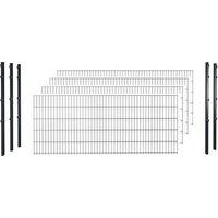 hadra Doppelstabmattenzaun, anthrazit, 8/6/8 mm, Komplett-Set à 10 m, inkl. Pfosten, Klemmhalter - schwarz hadra Doppelstabmattenzaun, anthrazit, 8/6/8 mm, Komplett-Set à 10 m, inkl. Pfosten, Klemmhalter - schwarz von hadra