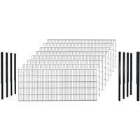 hadra Doppelstabmattenzaun, anthrazit, 8/6/8 mm, Komplett-Set à 20 m, inkl. Pfosten, Flacheisenleiste - schwarz hadra Doppelstabmattenzaun, anthrazit, 8/6/8 mm, Komplett-Set à 20 m, inkl. Pfosten, Flacheisenleiste - schwarz von hadra