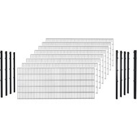 hadra Doppelstabmattenzaun, anthrazit, 8/6/8 mm, Komplett-Set à 20 m, inkl. Pfosten, Klemmhalter - schwarz hadra Doppelstabmattenzaun, anthrazit, 8/6/8 mm, Komplett-Set à 20 m, inkl. Pfosten, Klemmhalter - schwarz von hadra