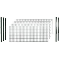 hadra Doppelstabmattenzaun, grün, 8/6/8 mm, Komplett-Set à 10 m, inkl. Pfosten, Flacheisenleiste - gruen hadra Doppelstabmattenzaun, grün, 8/6/8 mm, Komplett-Set à 10 m, inkl. Pfosten, Flacheisenleiste - gruen von hadra